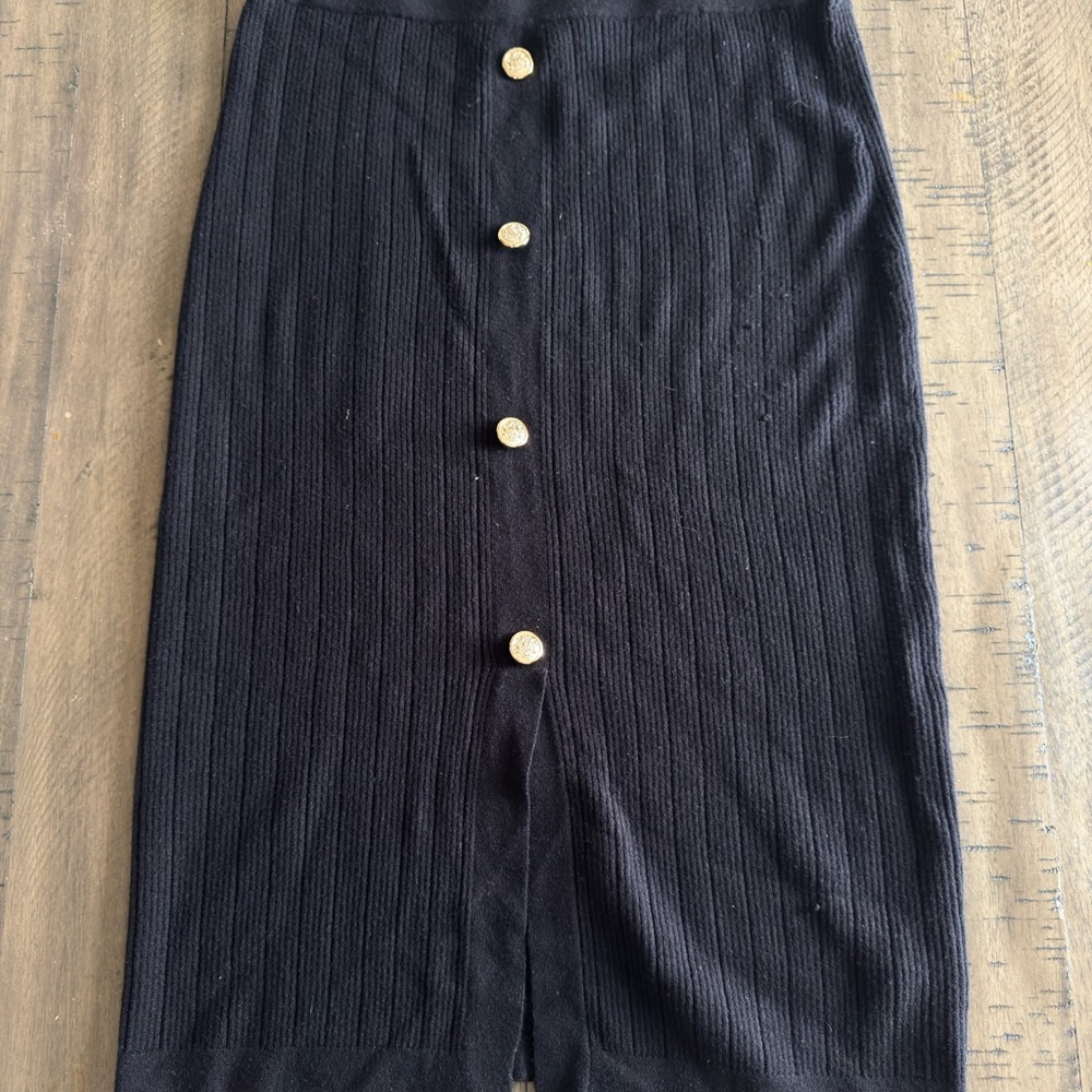 Sofia By Sofia Vergara Black Buttoned Pencil Skirt - image 2